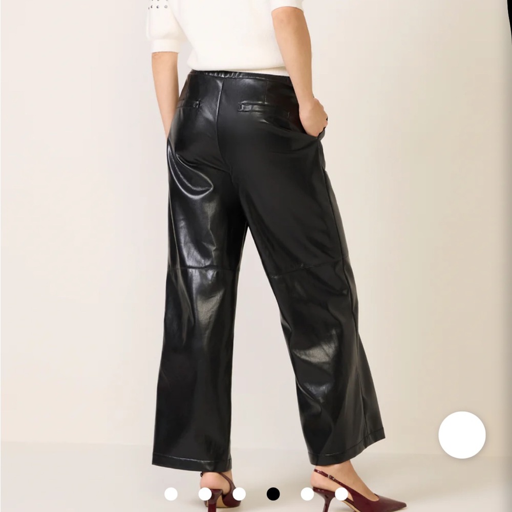 Evereve Jordan Faux Leather Wide Leg Pant – Black, Size XS (NWT) - Picture 2 of 12